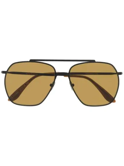 Acne Studios Metal Frame Sunglasses In Brown