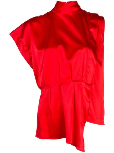Federica Tosi High Standing Collar Shirt In Red