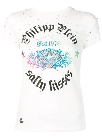 Philipp Plein Rhinestone Embellished T-shirt In White