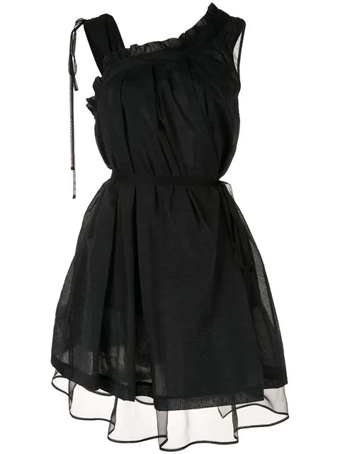 Shanshan Ruan Minikleid Mit Falten In Black | ModeSens