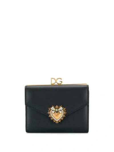 Dolce & Gabbana Small Devotion Wallet In Black