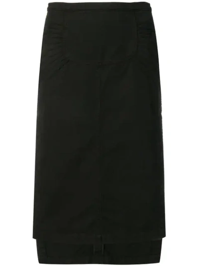 N°21 Asymmetric Midi Skirt In Black