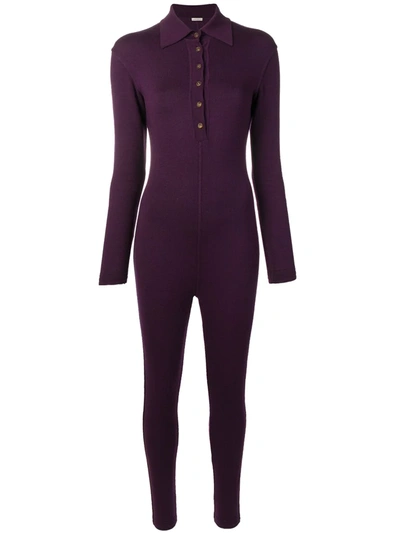 Pre-owned Alaïa Knitted Jumpsuit In Purple