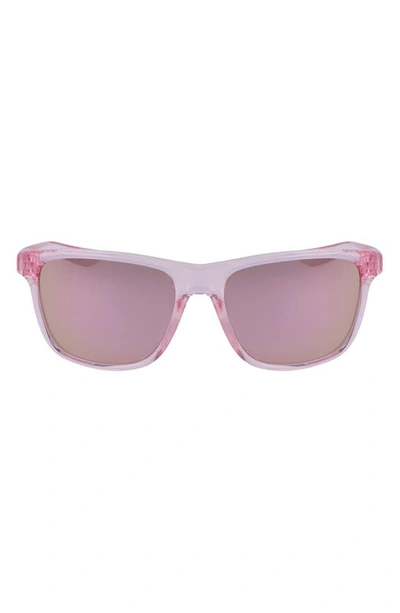 Nike Flip 53mm Mirrored Sunglasses In Pink Foam/ Pink