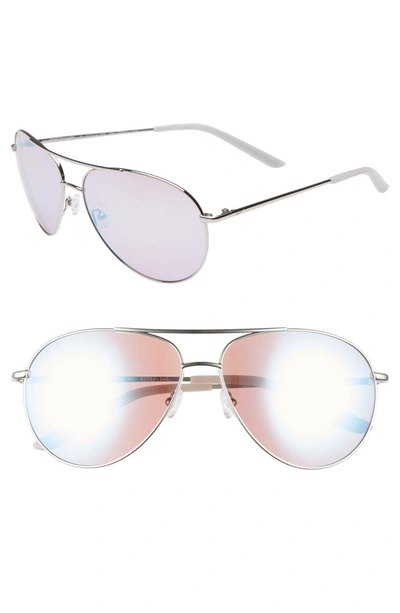 Nike Chance 61mm Mirrored Aviator Sunglasses In Silver/ Violet Gradient