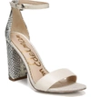 Sam Edelman Women's Yaro Ankle Strap Block Heel Sandals In Modern Ivory/ Black/ White