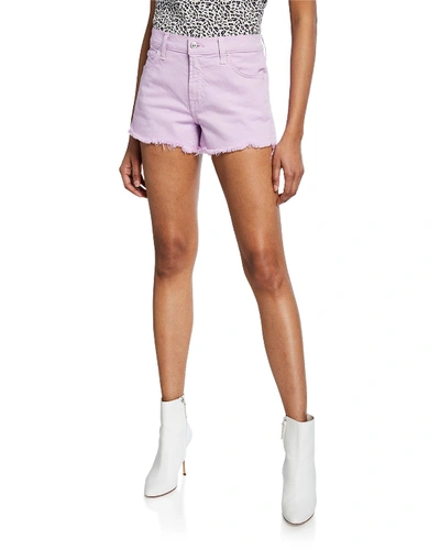 7 For All Mankind Cutoff Denim Shorts In Sweet Lilac