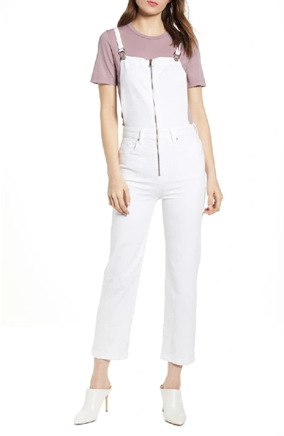 Hudson Avalon Zip-front Denim Overalls In White