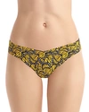 Commando Seamless Printed Thong In Yellow Butterfly