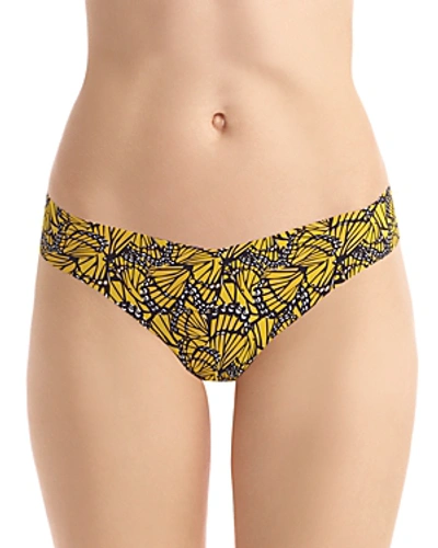 Commando Seamless Printed Thong In Yellow Butterfly