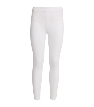 Spanx Jean-ish Mid-rise Stretch Cotton-blend Leggings In White