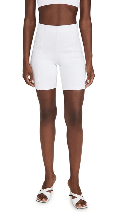 Ninety Percent + Net Sustain Organic Cotton-jersey Shorts In White