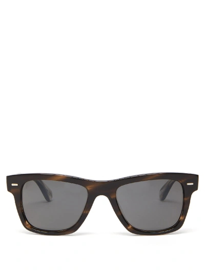 Oliver Peoples Oliver Sun Tortoiseshell Square-frame Sunglasses In Dark Brown