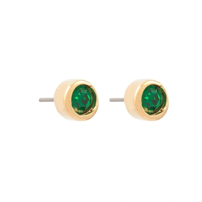 Susan Caplan Vintage 1980s Vintage Dorlan Emerald Green Stud Earrings