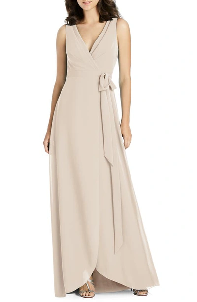 Jenny Packham Chiffon Wrap Gown In Cameo