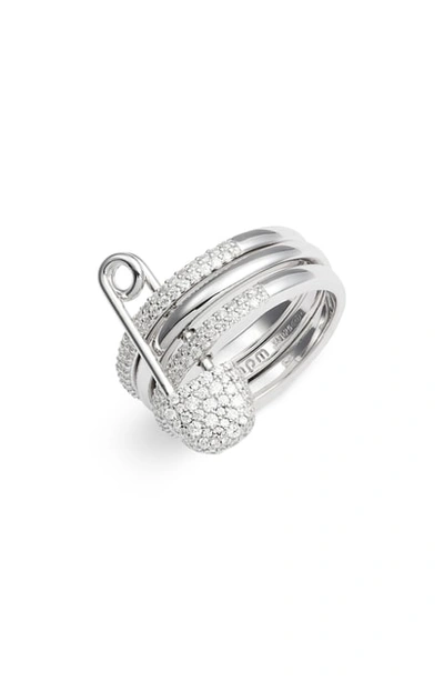Apm Monaco Baby Xl Safety Pin Ring In Silver