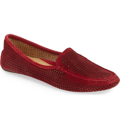 Patricia Green 'barrie' Flat In Red Suede