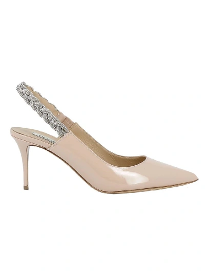 Ninalilou Beige/strass Patent Leather Sandals In Pink