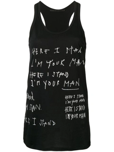 Haider Ackermann Tekst-print Cotton Tank Top In Black