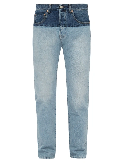 Vetements Contrast Panel Straight Jeans In Blue