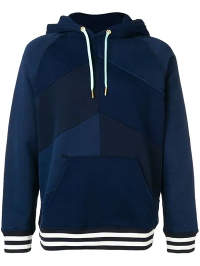 Acne Studios Patchwork Hooded Sweatshirt In Blue