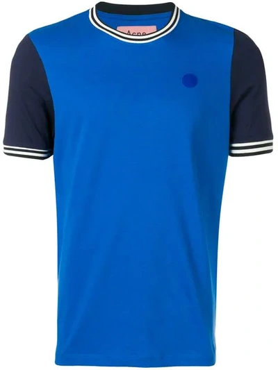 Acne Studios Two-tone T-shirt In Blue