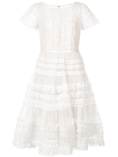 Marchesa Notte A-line Dress In White
