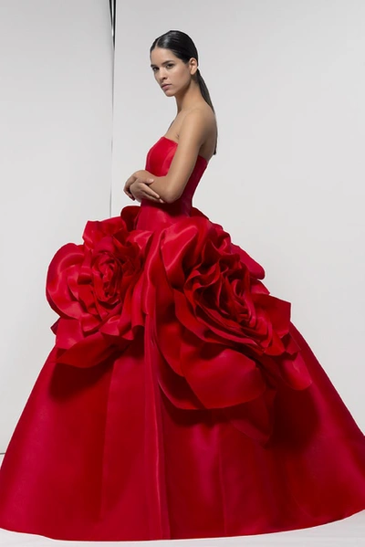 Isabel Sanchis Strapless Parmele Gown