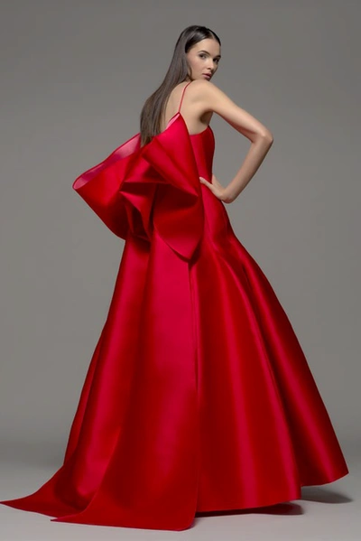 Isabel Sanchis Sleeveless Jeffa Gown In Red