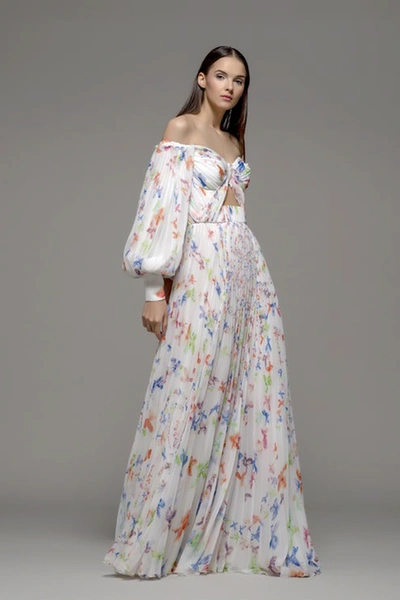 Isabel Sanchis Floral Pleated Grimesland Gown