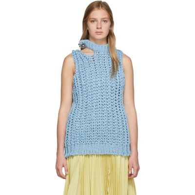 Calvin Klein 205w39nyc Sleeveless Knitted Top In Light Blue
