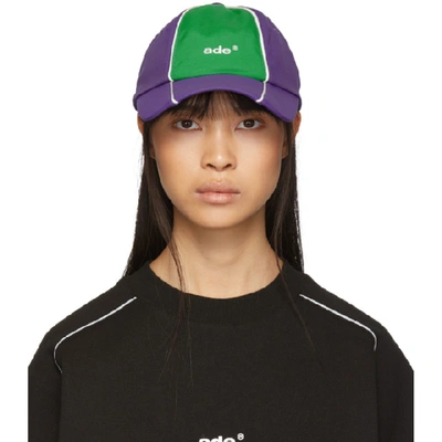 Ader Error Purple And Green Thunder Cap In Sc80 Purple