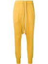 Rick Owens Lilies Dropped Crotch Track Pants - Yellow