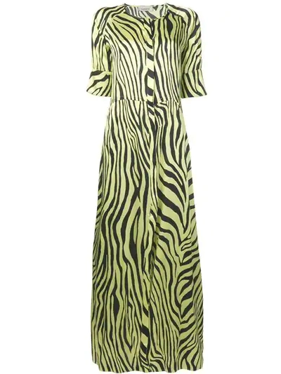 Laneus Zebra Print Maxi Dress - Yellow