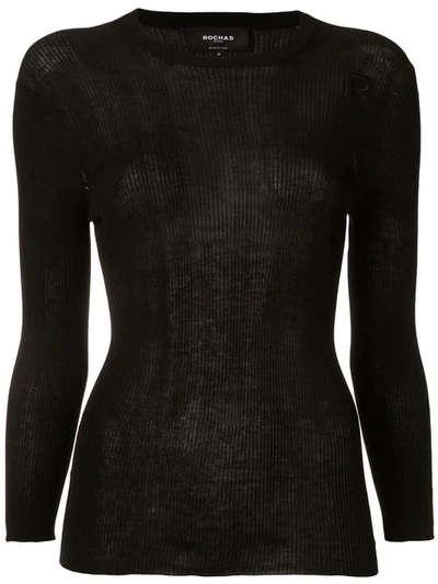 Rochas Ribbed Knit Jumper In Black