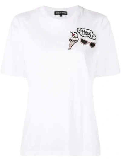 Markus Lupfer Embellished Logo T-shirt - White