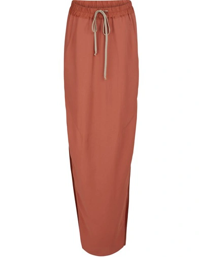 Rick Owens Dirt Maxi Skirt In Salmon