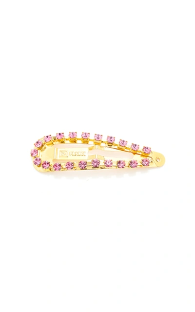 Epona Valley 14k Gold-plated Crystal Barrette In Pink
