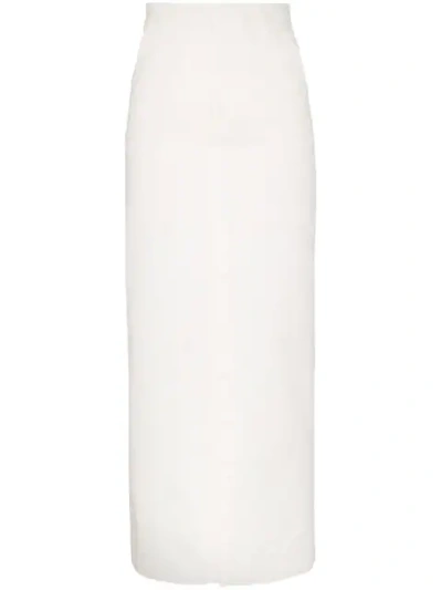 Markoo Long-line Slit-front Skirt In White