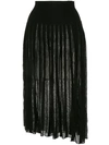 Sonia Rykiel Pleated Knit Skirt - Black
