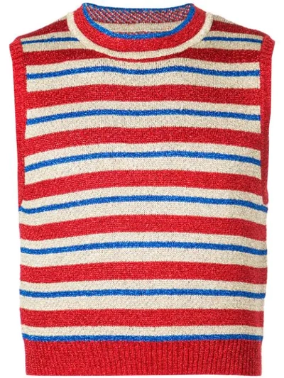 Lazoschmidl Gregor Knitted Tank Top In Red ,gold