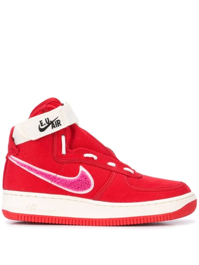 Nike Air Force 1 Trainers In Red