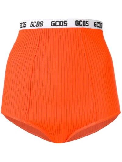 Gcds Ribbed Culotte Briefs In Orange