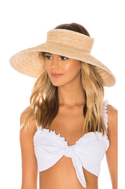 Hat Attack Whipstitch Roll Up Travel Visor In Natural