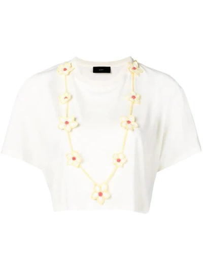 Alanui Floral Necklace T-shirt In White