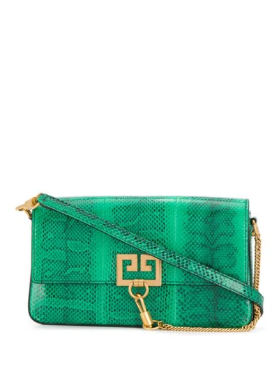 Givenchy Green Snake Small Charm Shoulder Bag In 300 Green