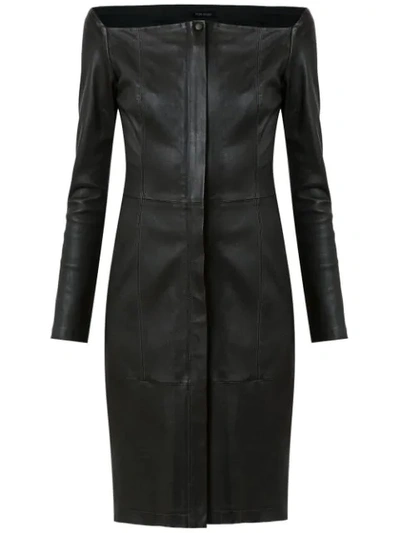 Tufi Duek Leather Short Dress In Black