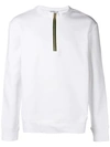 Versace Collection Zipped Collar Sweatshirt - White