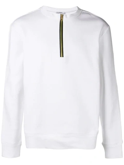 Versace Collection Zipped Collar Sweatshirt - White