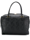 Fendi Ff Embossed Tote - Black